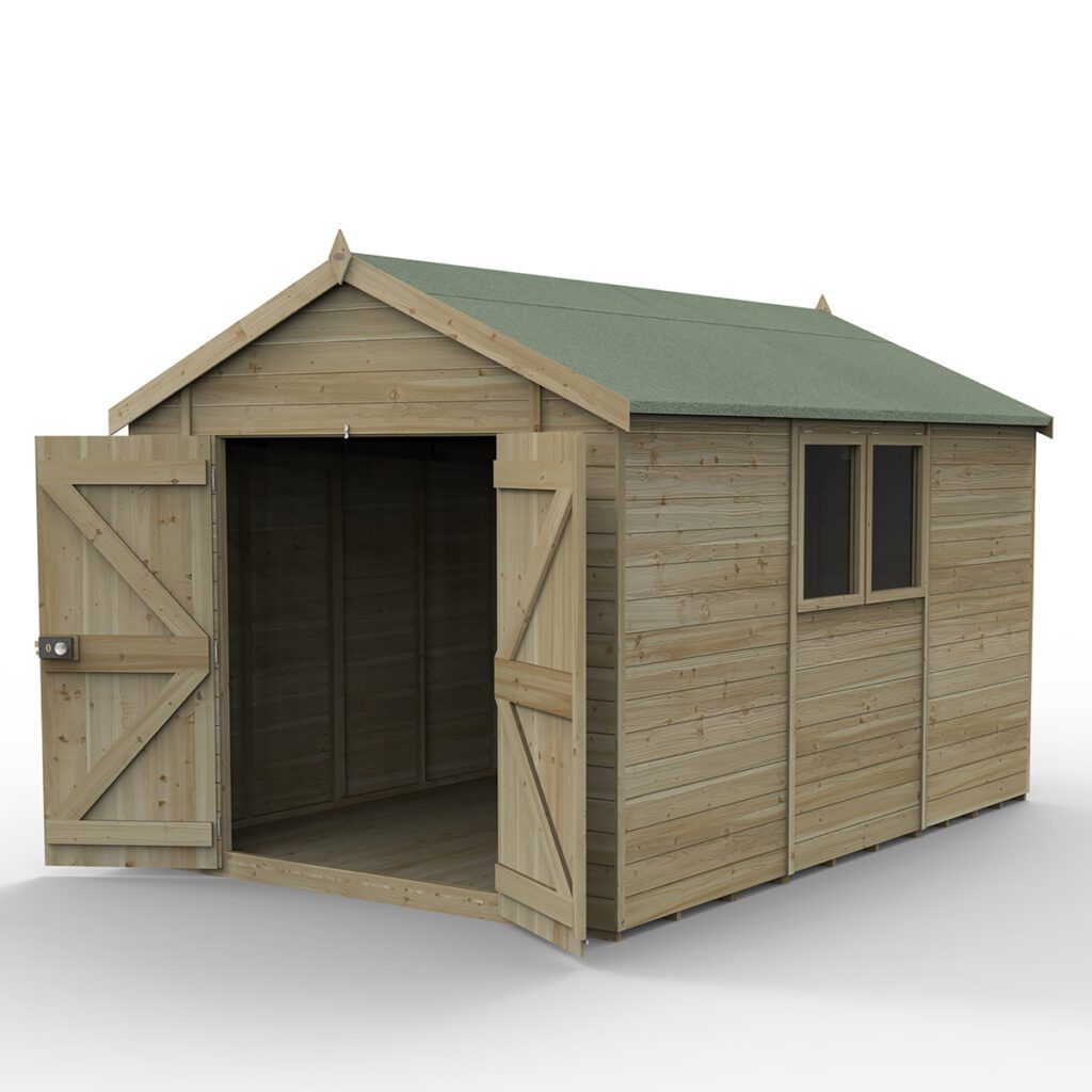 Timberdale 12×8  Apex Shed – Double Door with Installation 5013053189122 2
